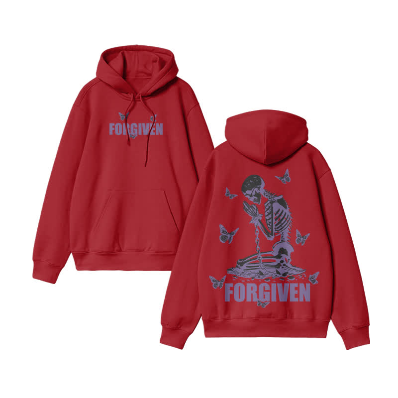 Unisex Forgiven Print hoodie - Red - US16-18(2XL) - image 8