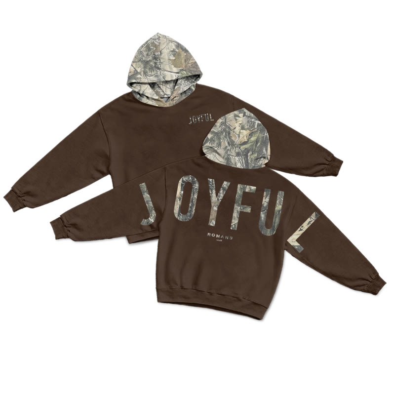 Joyful Romans 12:12 Dead Leaves Camouflage Print Hoodie - Coffee - US28-30(4XL) - image 13