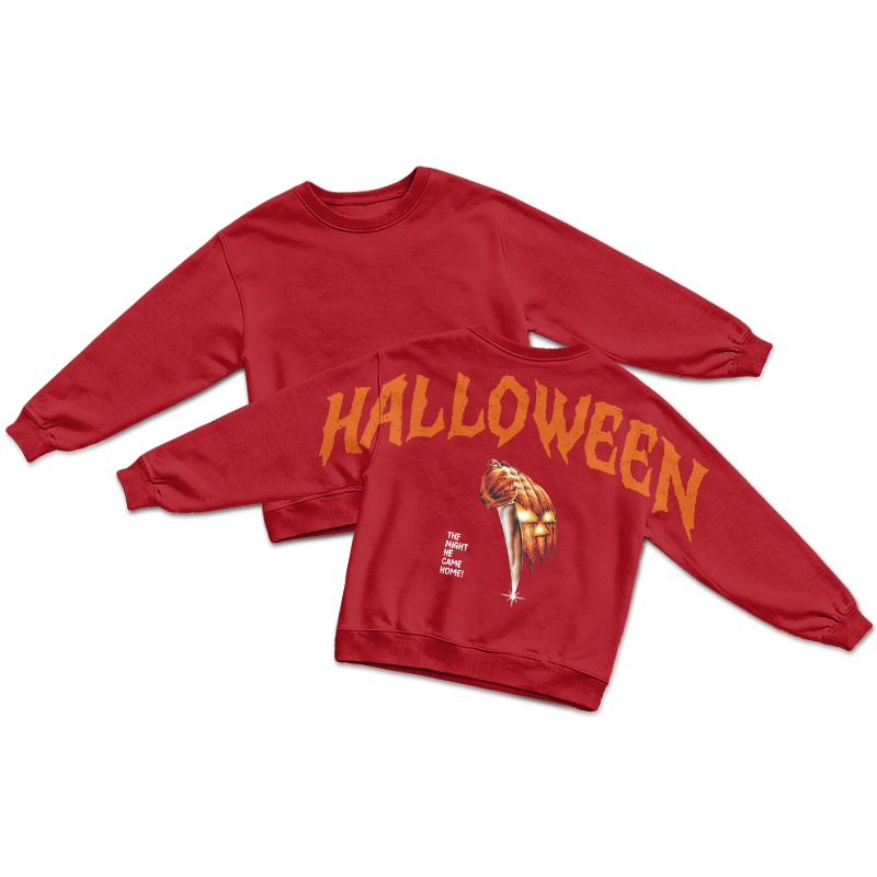 Streetwear Halloween Back Print Round Neck Sweatshirt - Red - US16-18(2XL) - image 6
