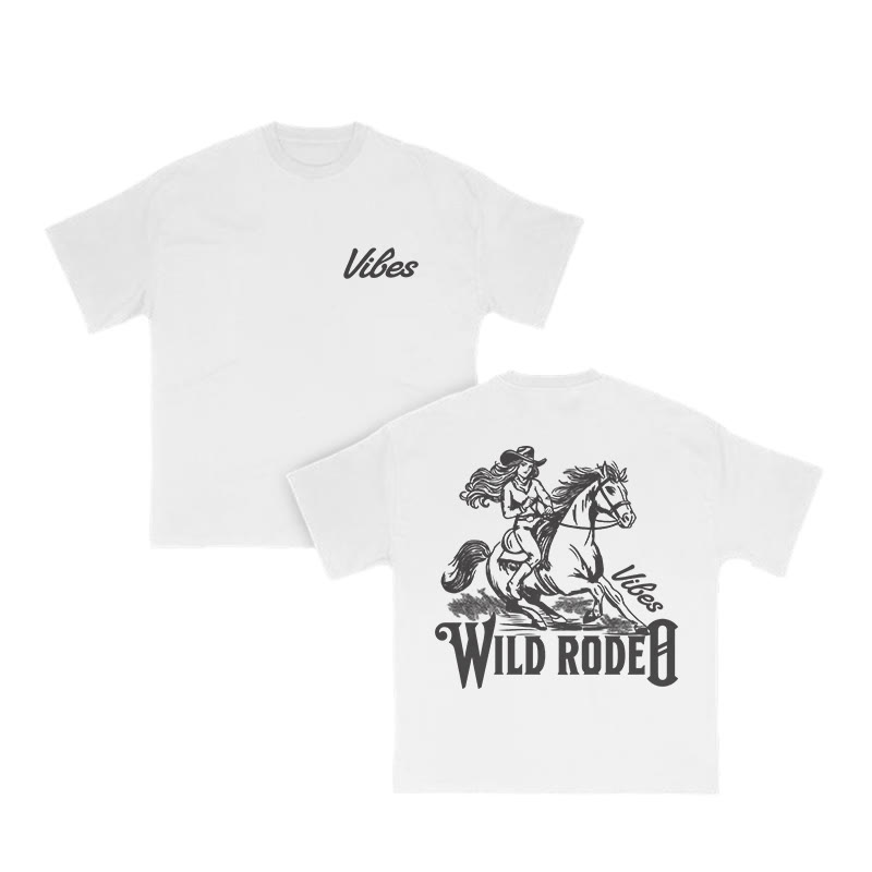 Unisex 100% Cotton WILD RODEO Print T-shirt