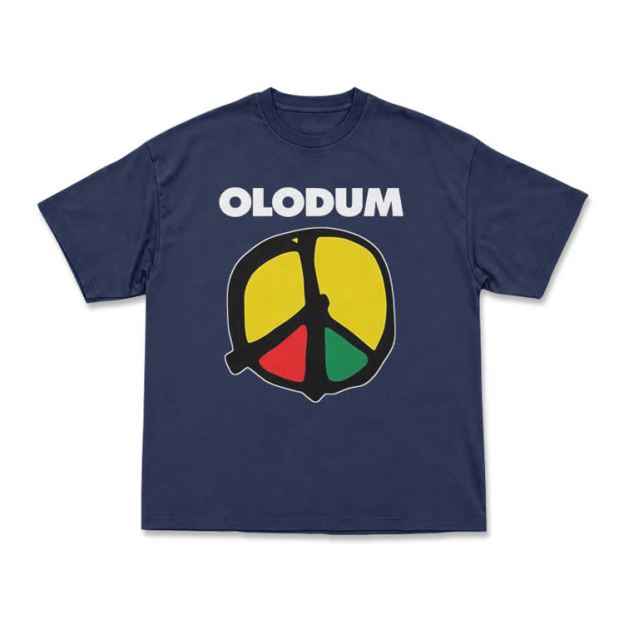 OLODUM Peace Graphic Relaxed Crew Neck T Shirt - Navy Blue - US16-18(2XL) - image 11
