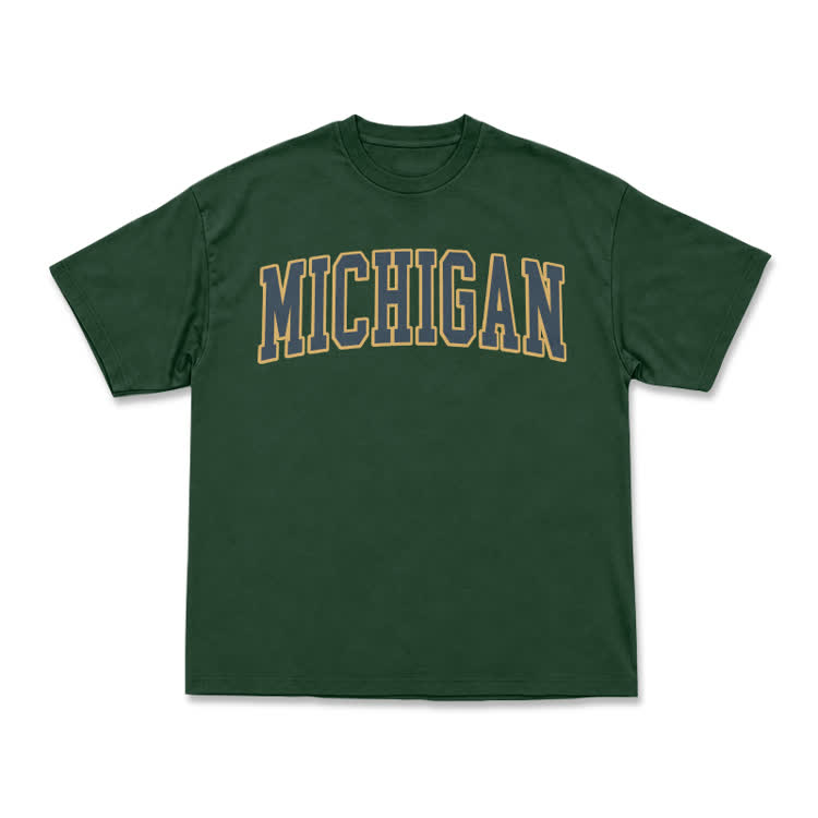 Classic Michigan Varsity Graphic T-Shirt - Green - US16-18(2XL) - image 6