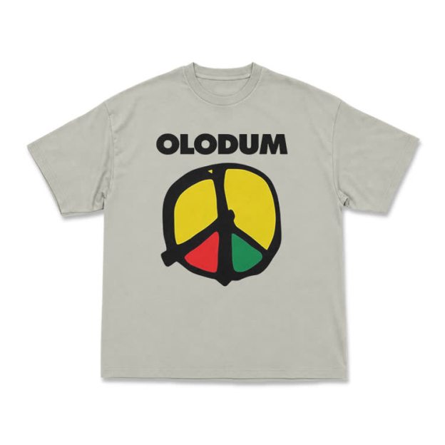 OLODUM Peace Graphic Relaxed Crew Neck T Shirt - Warm Grey - US16-18(2XL) - image 6