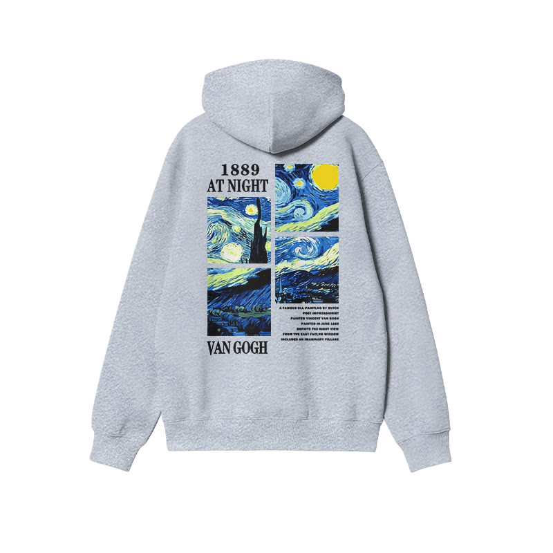 Van Gogh 1889 At Night Print Hoodie - Grey - US16-18(2XL) - image 3