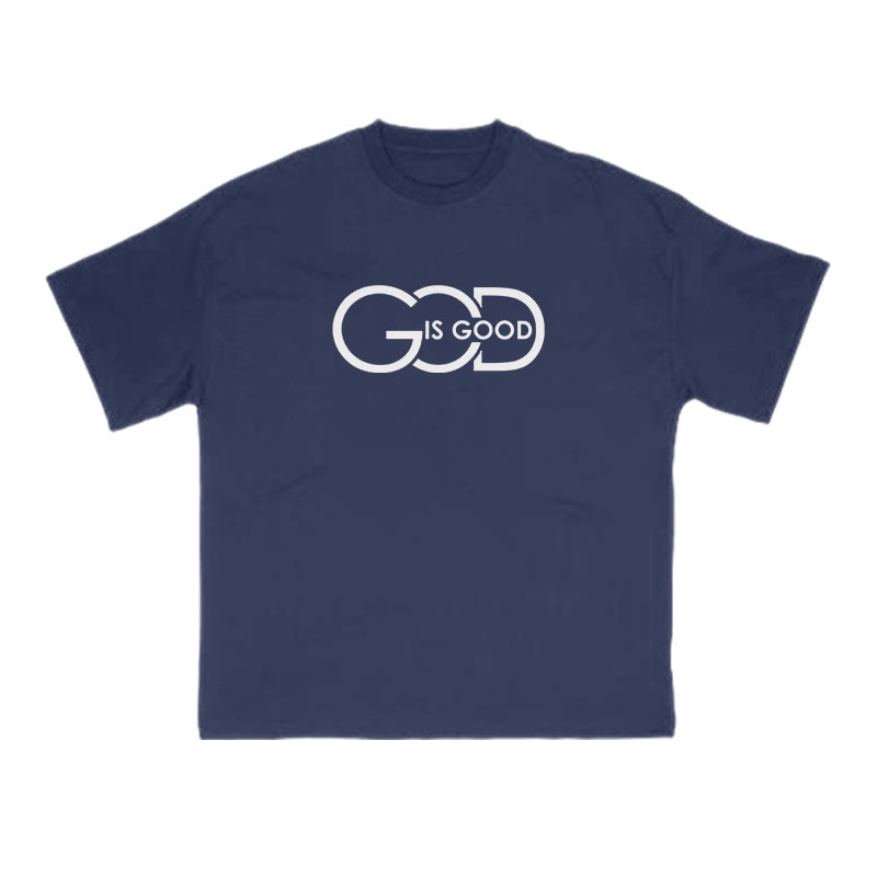 God Is Good Creative Print T-shirt - Navy Blue - US16-18(2XL) - image 9