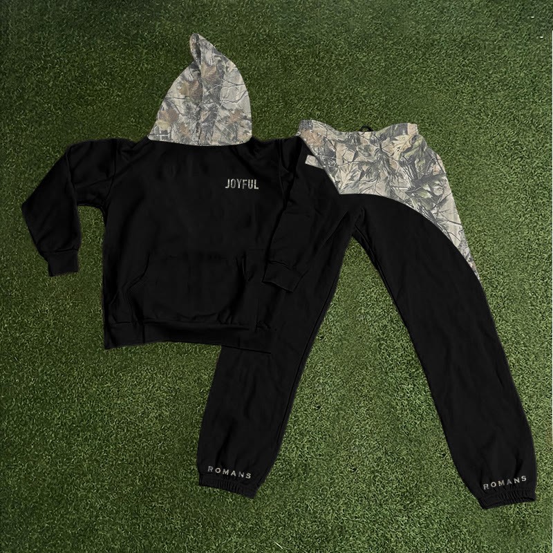 Joyful Dead Leaves Camouflage Print Hoodie Set - image 9