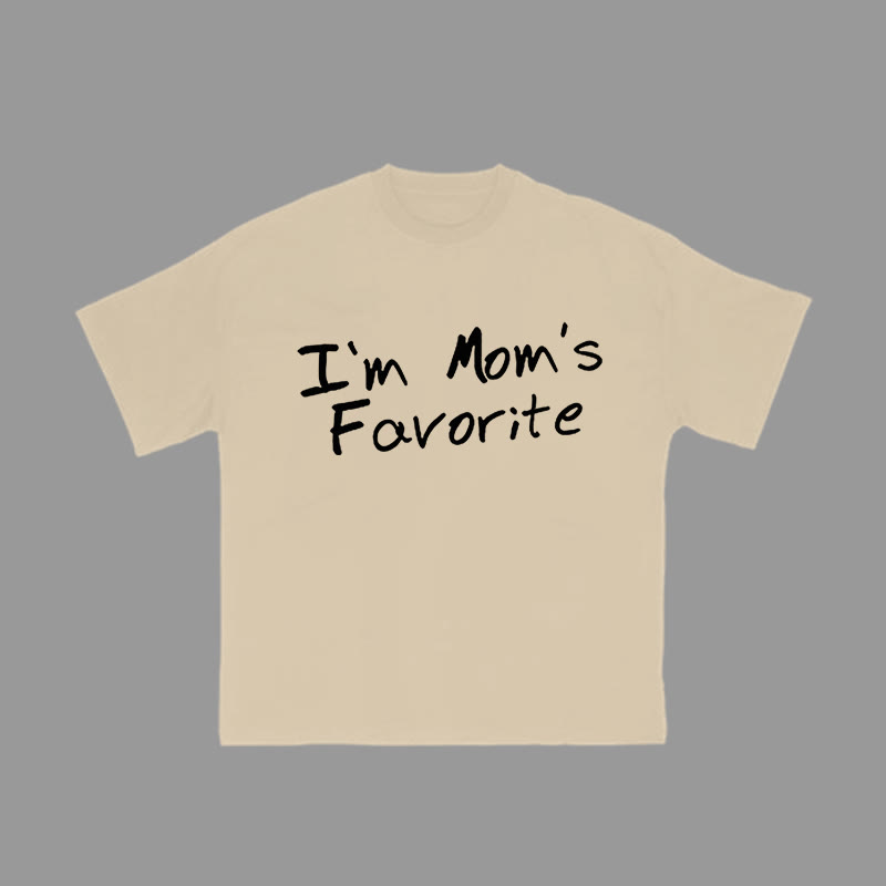 Unisex 100% Cotton I'm Mom's Favorite Print Gym T-shirt - Apricot - 2XL - image 4
