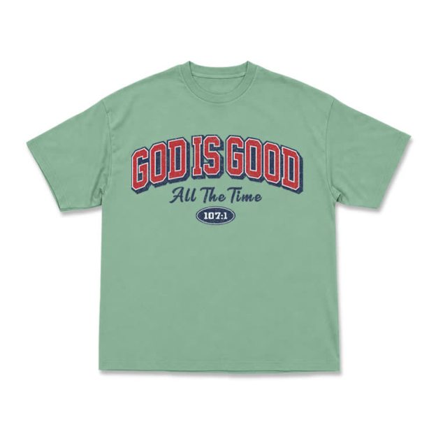 Classic Faith Letter God Is Good Graphic T-Shirt - Light Green - US16-18(2XL) - image 14