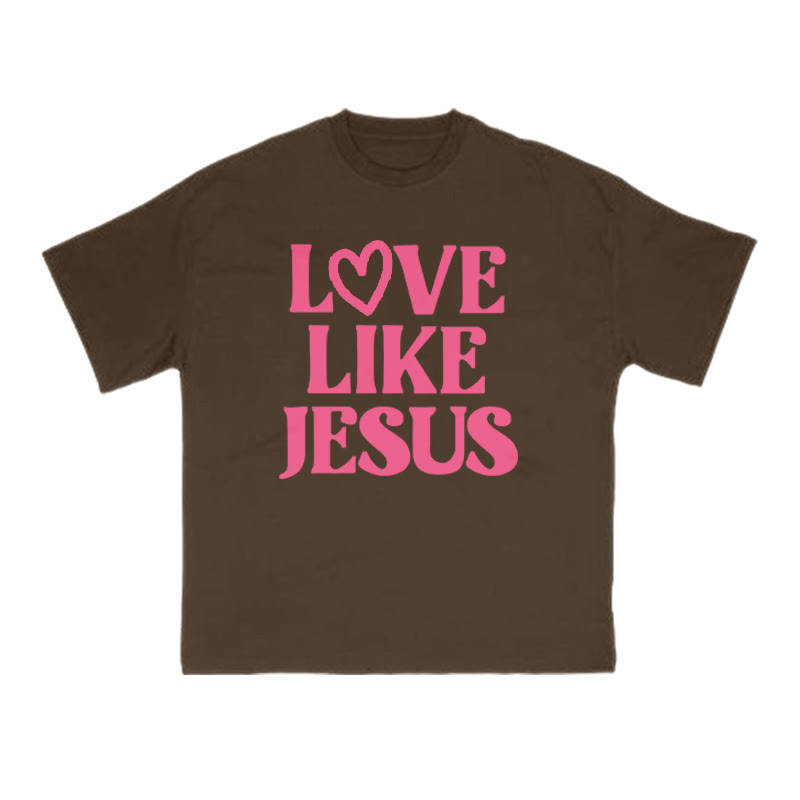 Love Like Jesus Valentine's Day Print T-shirt - Coffee - US16-18(2XL) - image 7