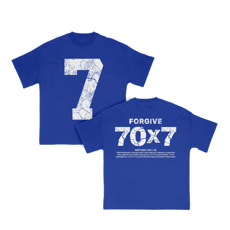 Forgive Matthew 18:21-22 Print T-shirt - Blue - US16-18(2XL) - image 8