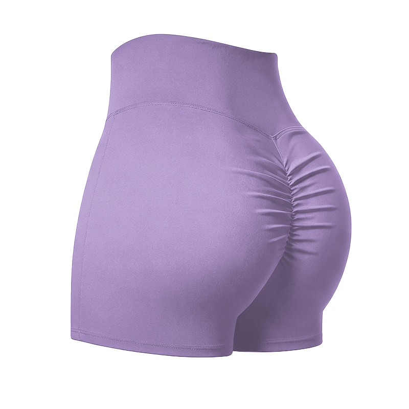 Solid Color Elevate High Waisted Scrunch Lift Active Yoga Shorts - Light Purple - 4XL - image 5