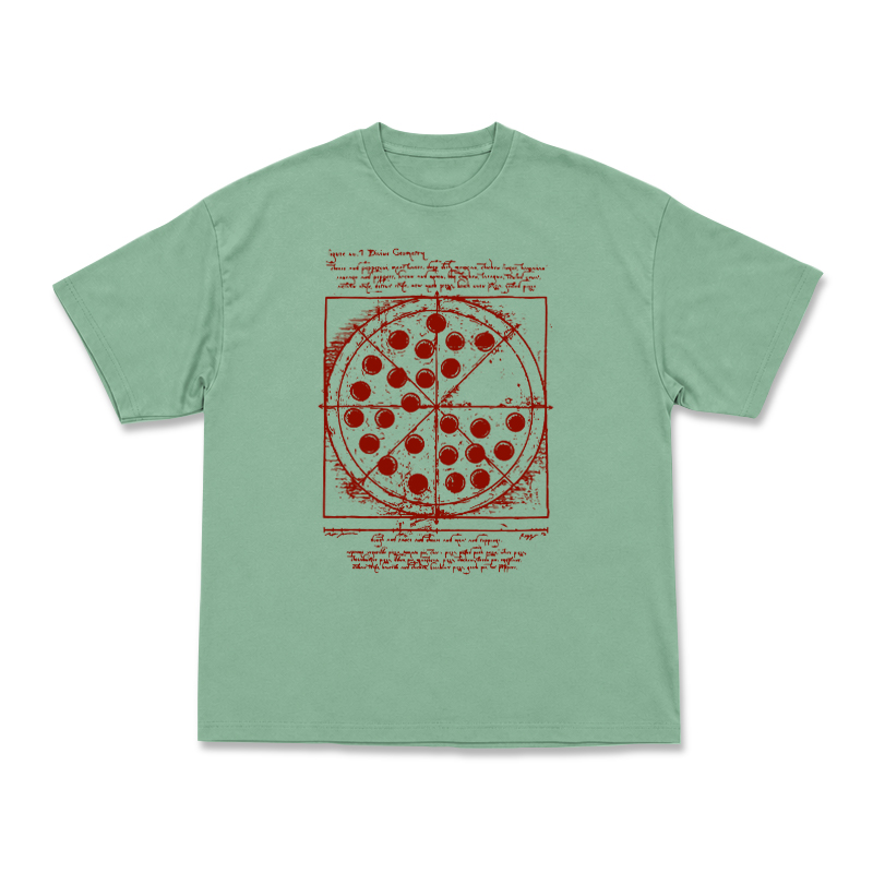 Heritage Sketch Print Ribbed Street Style T-Shirt - Light Green - US16-18(2XL) - image 12