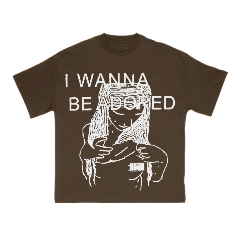 I Wanna Be Adored Print T-shirt - Coffee - US16-18(2XL) - image 5