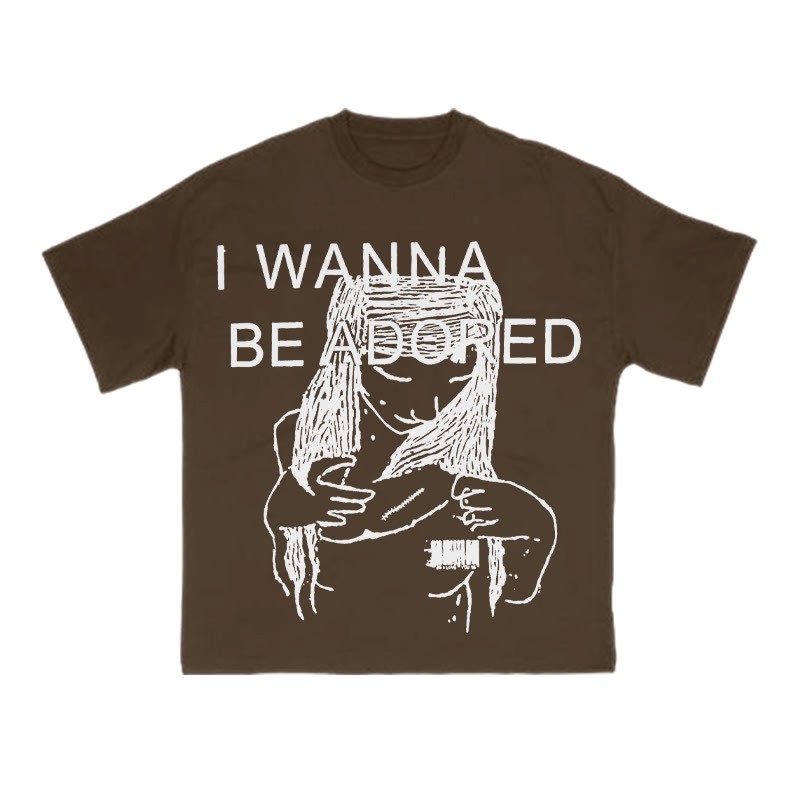 I Wanna Be Adored Print T-shirt - Coffee - US16-18(2XL) - image 5