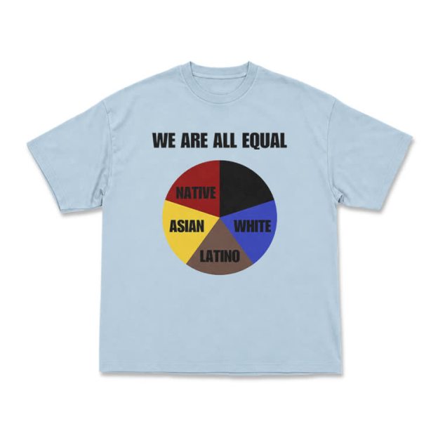 Casual We Are All Equal Graphic Crew Neck T Shirt - Light Blue - US16-18(2XL) - image 3