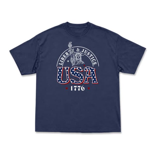 Liberty and Justice USA 1776 Patriotic Graphic T-Shirt - Navy Blue - US16-18(2XL) - image 11