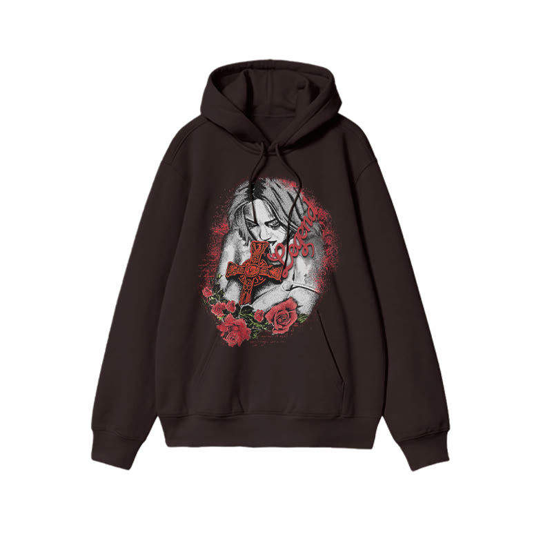 Unisex Legend Print Hoodie - Coffee - US16-18(2XL) - image 7