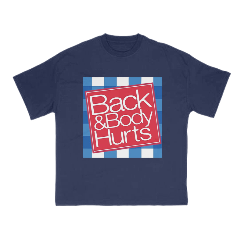 Back & Body Hurts Print T-shirt - Navy Blue - US16-18(2XL) - image 10