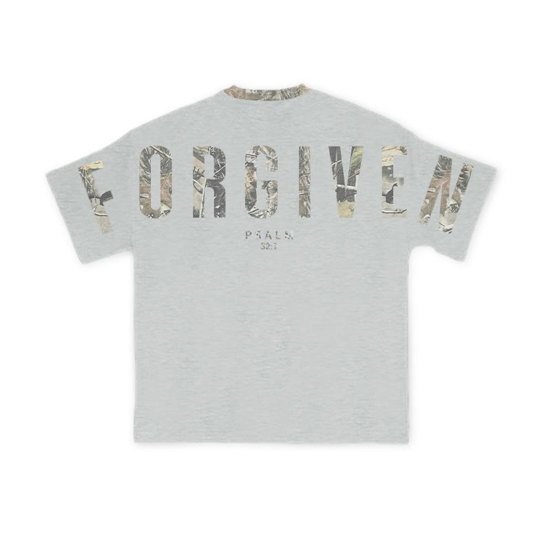Forgiven Psalm 32:1 Dead Leaves Camouflage Print T-shirt - image 6