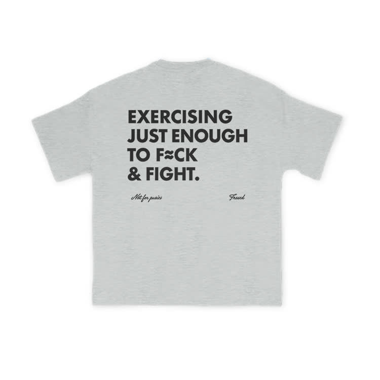 EXERCISINGJUST ENOUGHTO FCK& FIGHT.Graphic T-Shirt - Grey - US16-18(2XL) - image 13