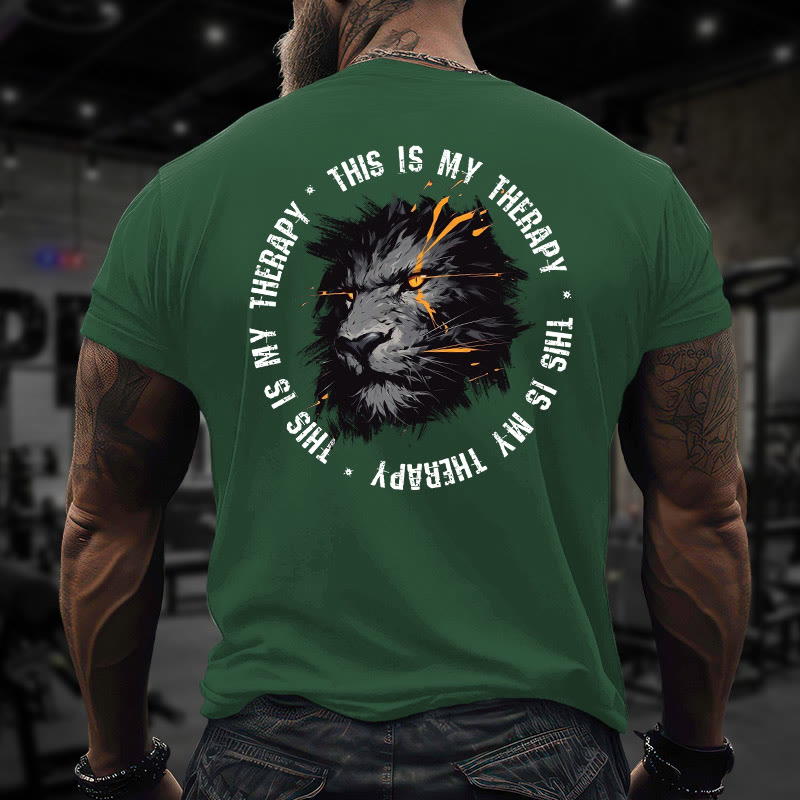 Gym 100% Cotton This Is My Therapy Print T-shirt - Green - US16-18(2XL) - image 10