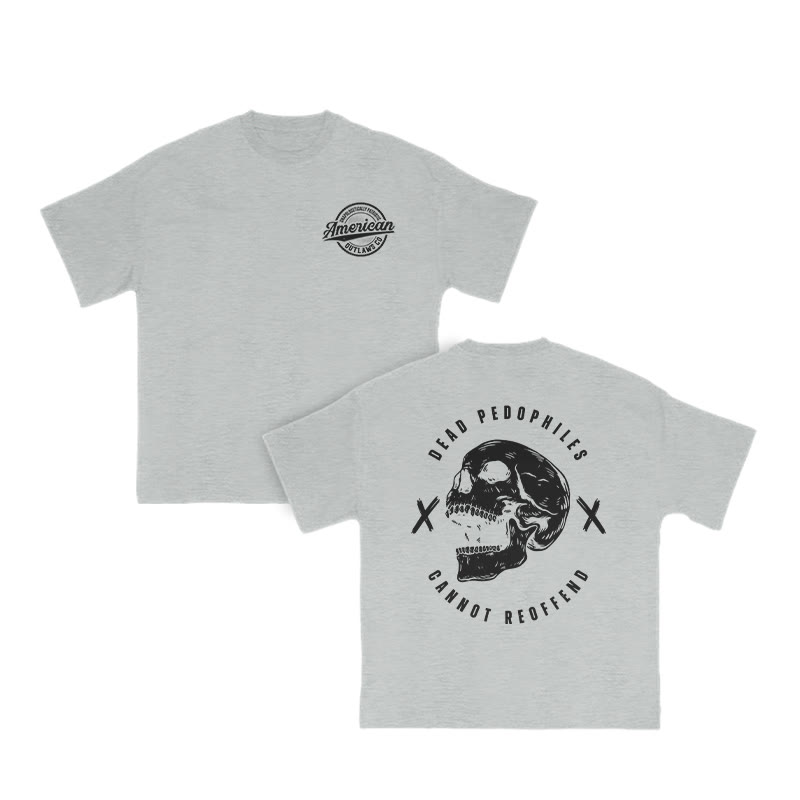 Dead Pedophiles Cannot Re-offend Streetwear Print T-shirt - Grey - US16-18(2XL) - image 4
