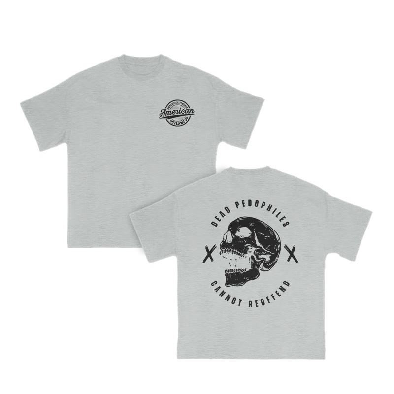 Dead Pedophiles Cannot Re-offend Streetwear Print T-shirt - Grey - US16-18(2XL) - image 4