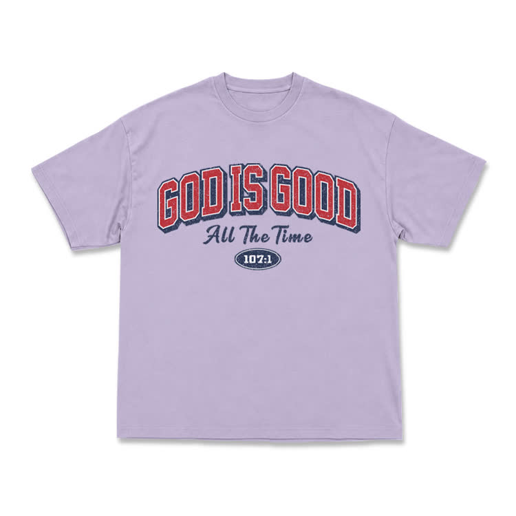 Classic Faith Letter God Is Good Graphic T-Shirt - Purple - US16-18(2XL) - image 13