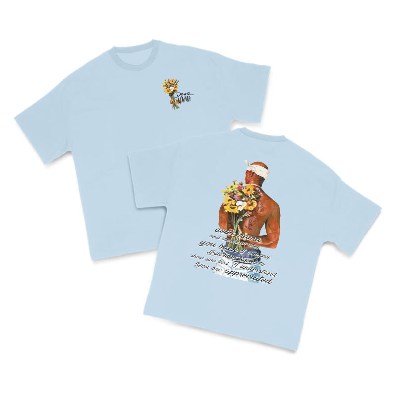 Dear Mama Homage Print T-shirt - Light Blue - US16-18(2XL) - image 12