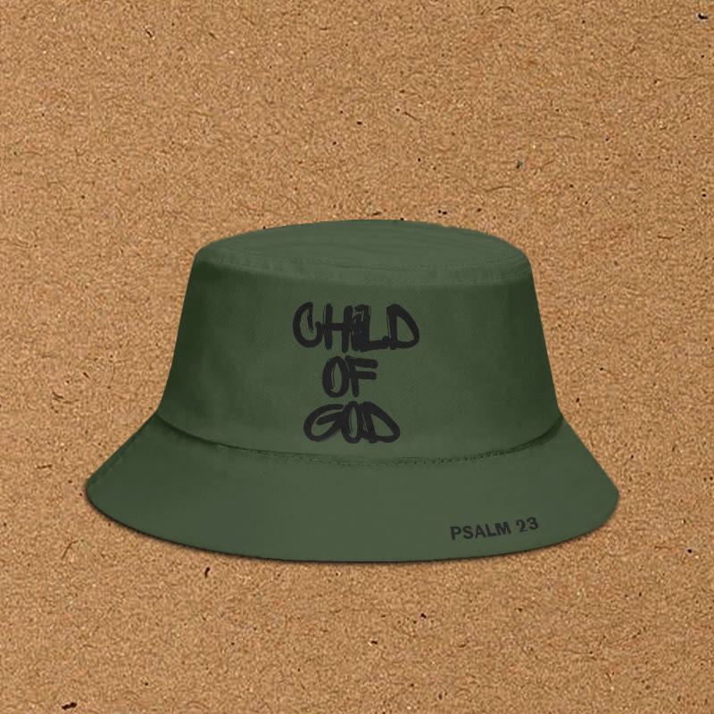 Child Of God Print Bucket Hat - Army Green - XL(62cm) - image 5