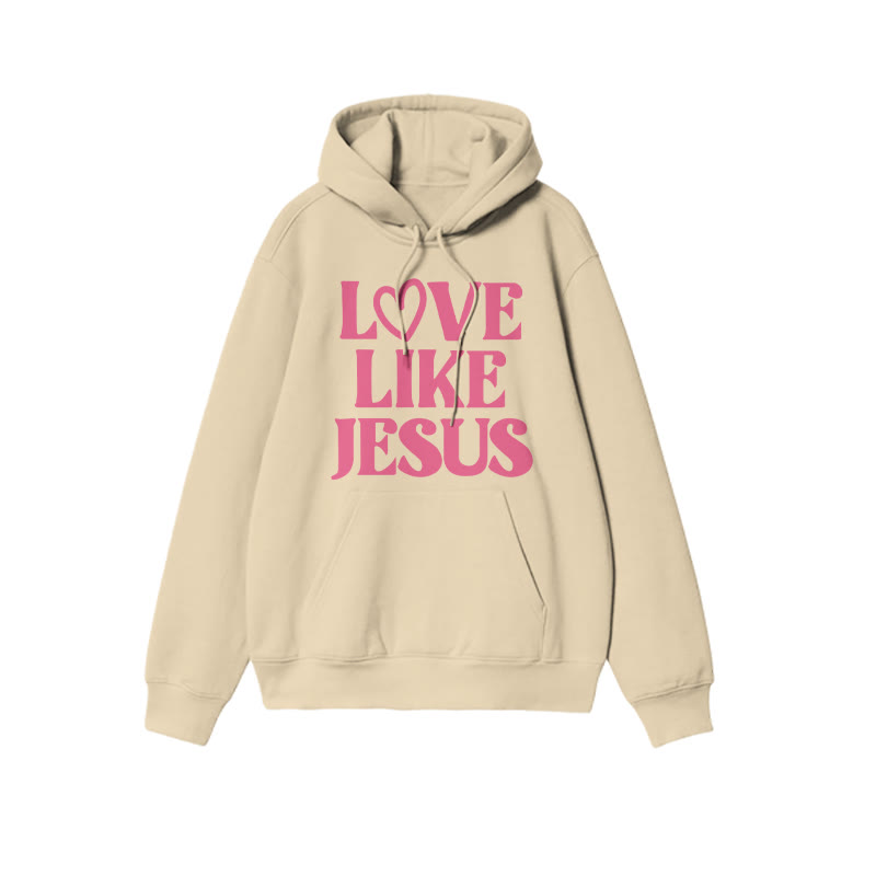 Love Like Jesus Valentine's Day Print Causal Hoodie - Apricot - US16-18(2XL) - image 5