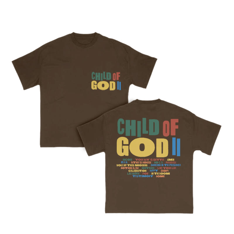 Child Of God Colorful Print T-shirt - Coffee - US16-18(2XL) - image 7
