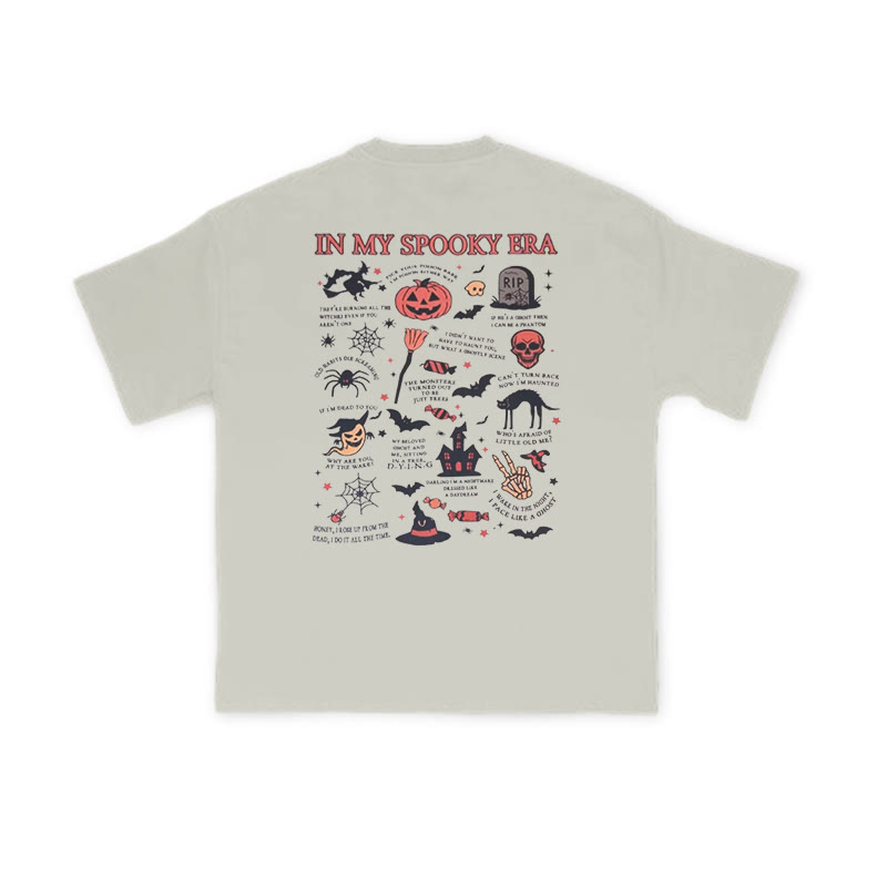 Unisex 100% Cotton In My Spooky Era Halloween Print T-shirt - Warm Grey - US16-18(2XL) - image 4