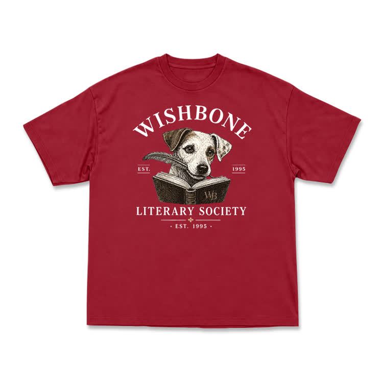 Wishbone Literary Society Vintage Dog Graphic T-Shirt - Red - US16-18(2XL) - image 9