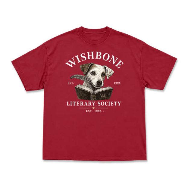 Wishbone Literary Society Vintage Dog Graphic T-Shirt - Red - US16-18(2XL) - image 9