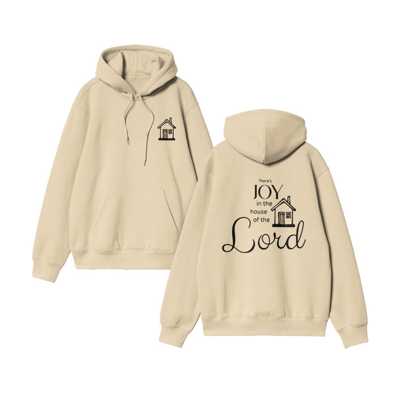 Unisex 100% Cotton There's Joy In The House Of The Lord Print Hoodie - Apricot - US16-18(2XL) - image 5