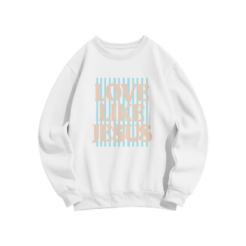 Unisex 100% Cotton Love Like Jesus Print Sweatshirt - White - US16-18(2XL) - image 3