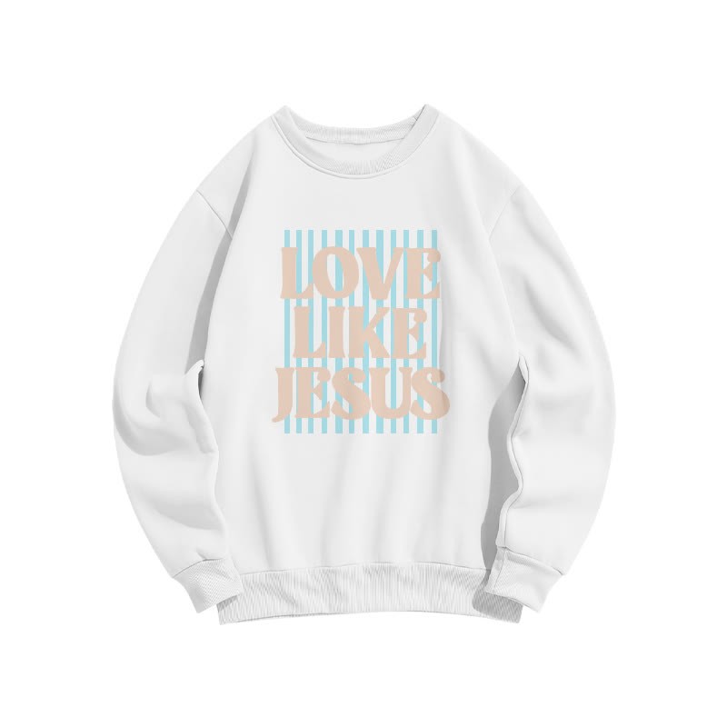 Unisex 100% Cotton Love Like Jesus Print Sweatshirt - White - US16-18(2XL) - image 3