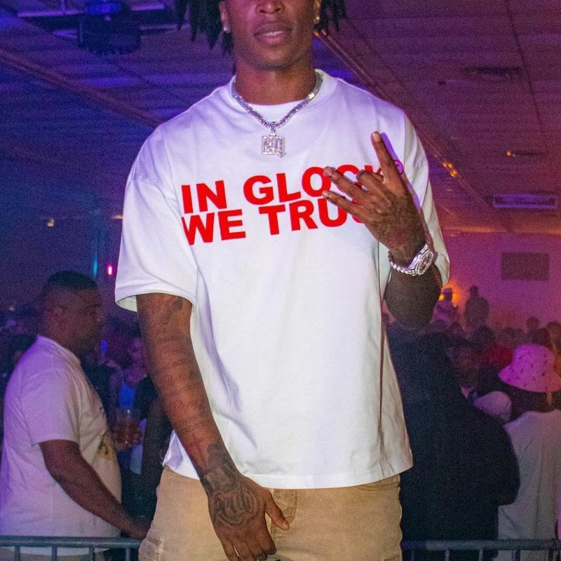 In Glock We Trust Print T-shirt 