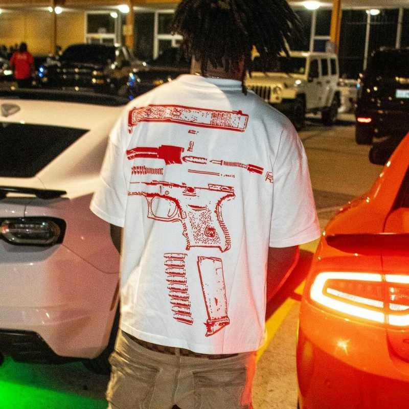 In Glock We Trust Print T-shirt 