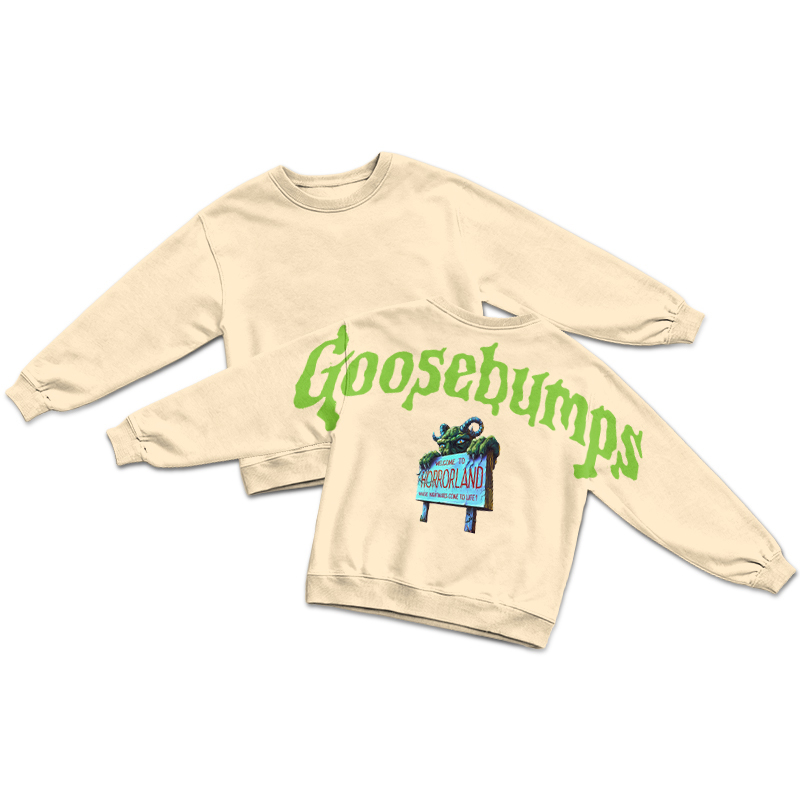 Vintage Goosebumps Back Graphic Round Neck Sweatshirt - Apricot - US16-18(2XL) - image 8