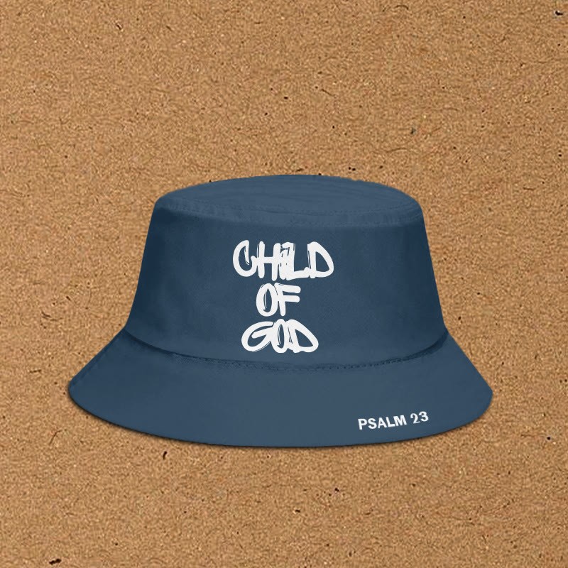 Child Of God Print Bucket Hat - Blue - XL(62cm) - image 4