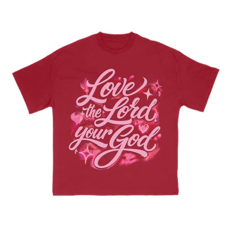 Love The Lord Your God Print T-shirt - Red - US16-18(2XL) - image 9