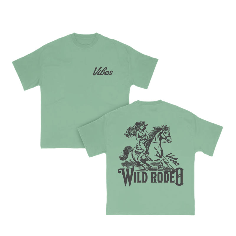 Unisex 100% Cotton WILD RODEO Print T-shirt