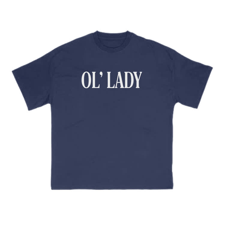 Ol' Lady Print T-shirt - Navy Blue - US16-18(2XL) - image 12