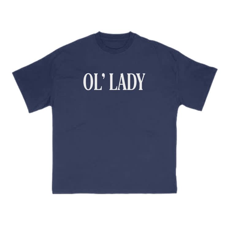 Ol' Lady Print T-shirt - Navy Blue - US16-18(2XL) - image 12