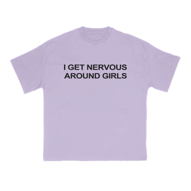 I GET NERVOUSAROUND GIRLS Print T-shirt - Purple - US16-18(2XL) - image 7