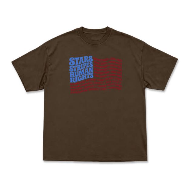 Statement Stars Stripes Human Rights Graphic T-Shirt - Coffee - US16-18(2XL) - image 9