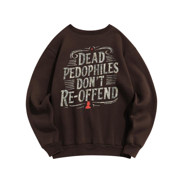 Creative Dead Pedophiles Don't Re-offend Protect The Innocent Dead Leaves Camouflage Print Sweatshirt - Coffee - US16-18(2XL) - image 5