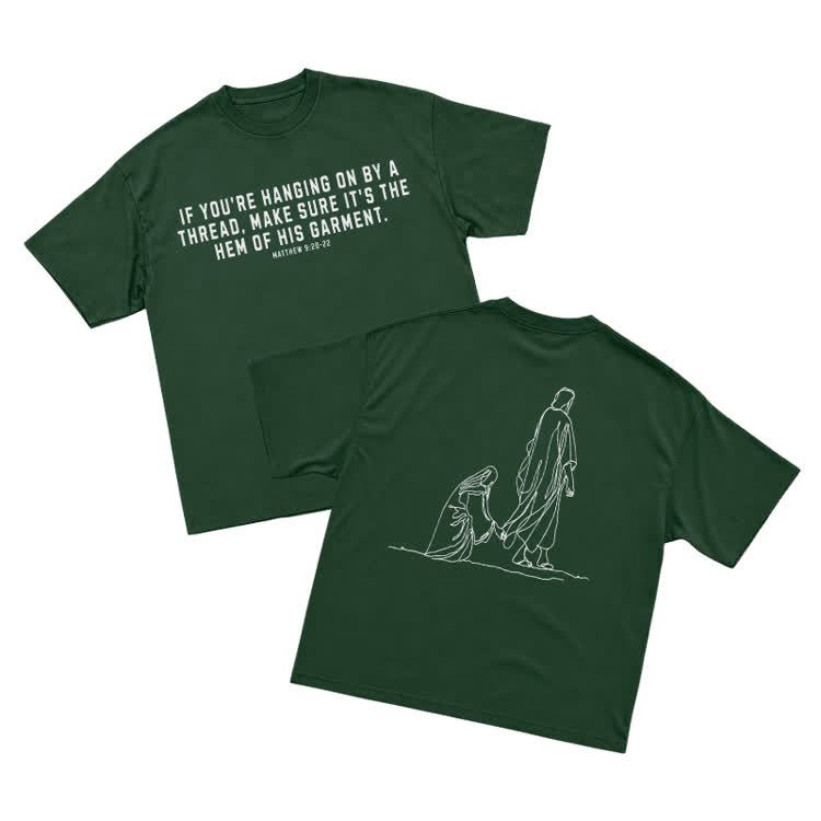 Minimal Sketch Faith Inspired Short Sleeve Streetwear T-Shirt - Green - US16-18(2XL) - image 10
